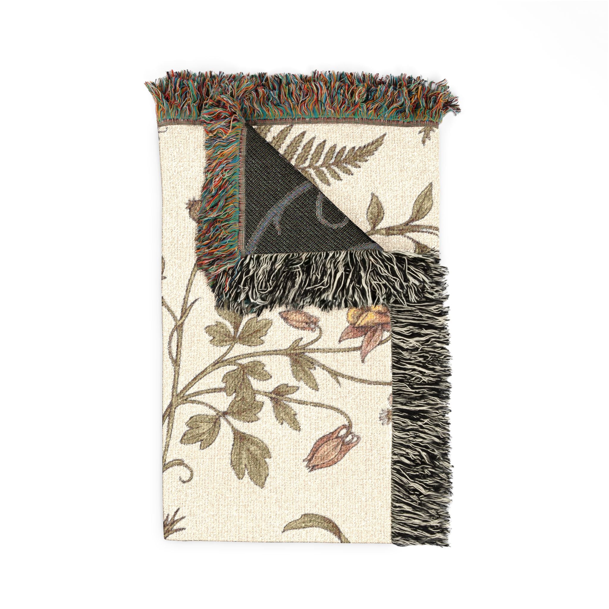 Floral Birds Woven Blanket — Vintage Rose & Butterfly Throw