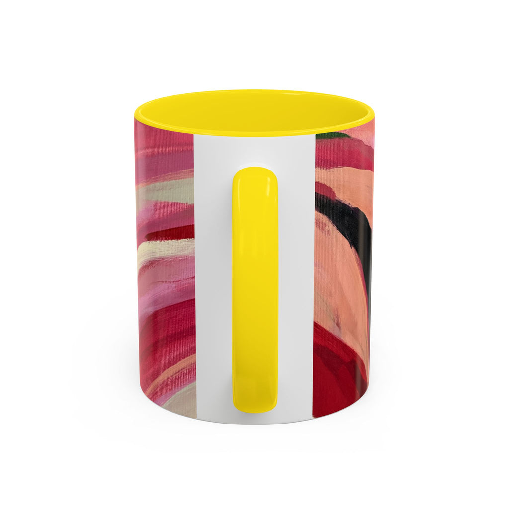 Abstract Pink Brushstroke Coffee Mug — Artistic Accent Mug (11/15oz)