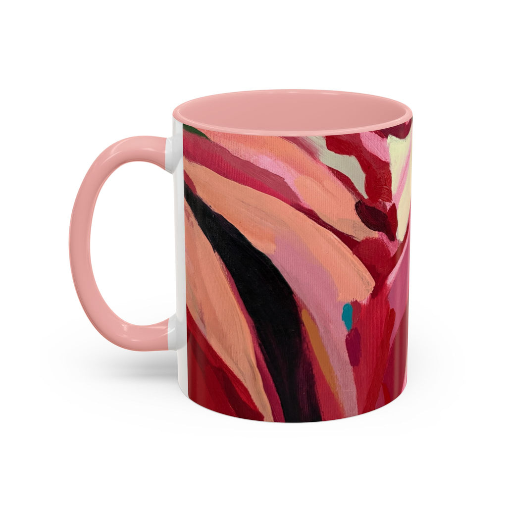 Abstract Pink Brushstroke Coffee Mug — Artistic Accent Mug (11/15oz)