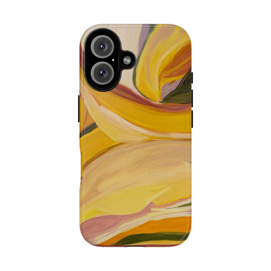 Phone Case — Abstract Yellow Swirl Tough Case