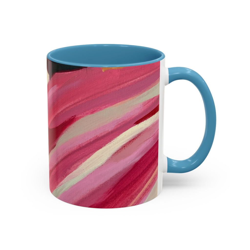 Abstract Pink Brushstroke Coffee Mug — Artistic Accent Mug (11/15oz)