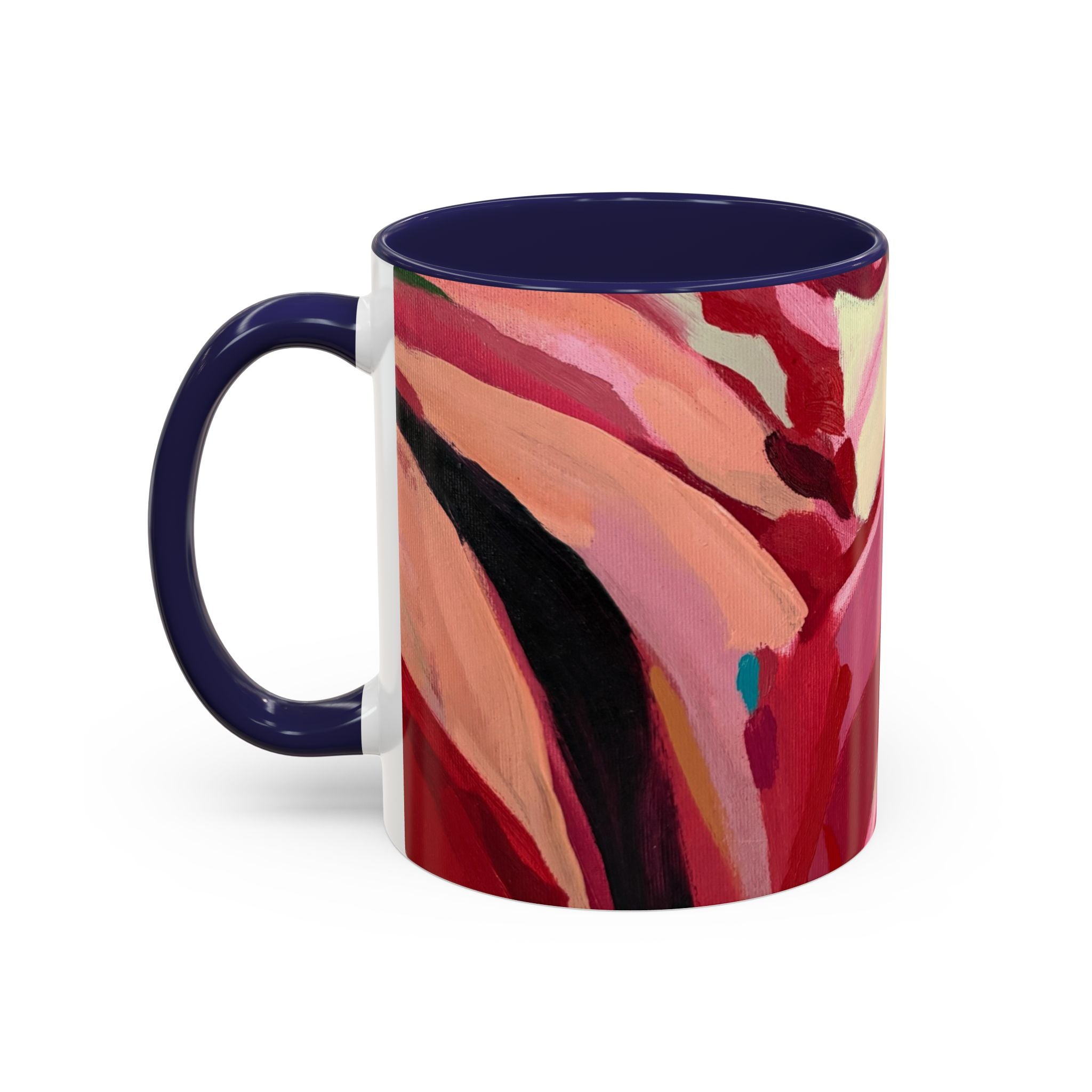 Abstract Pink Brushstroke Coffee Mug — Artistic Accent Mug (11/15oz)