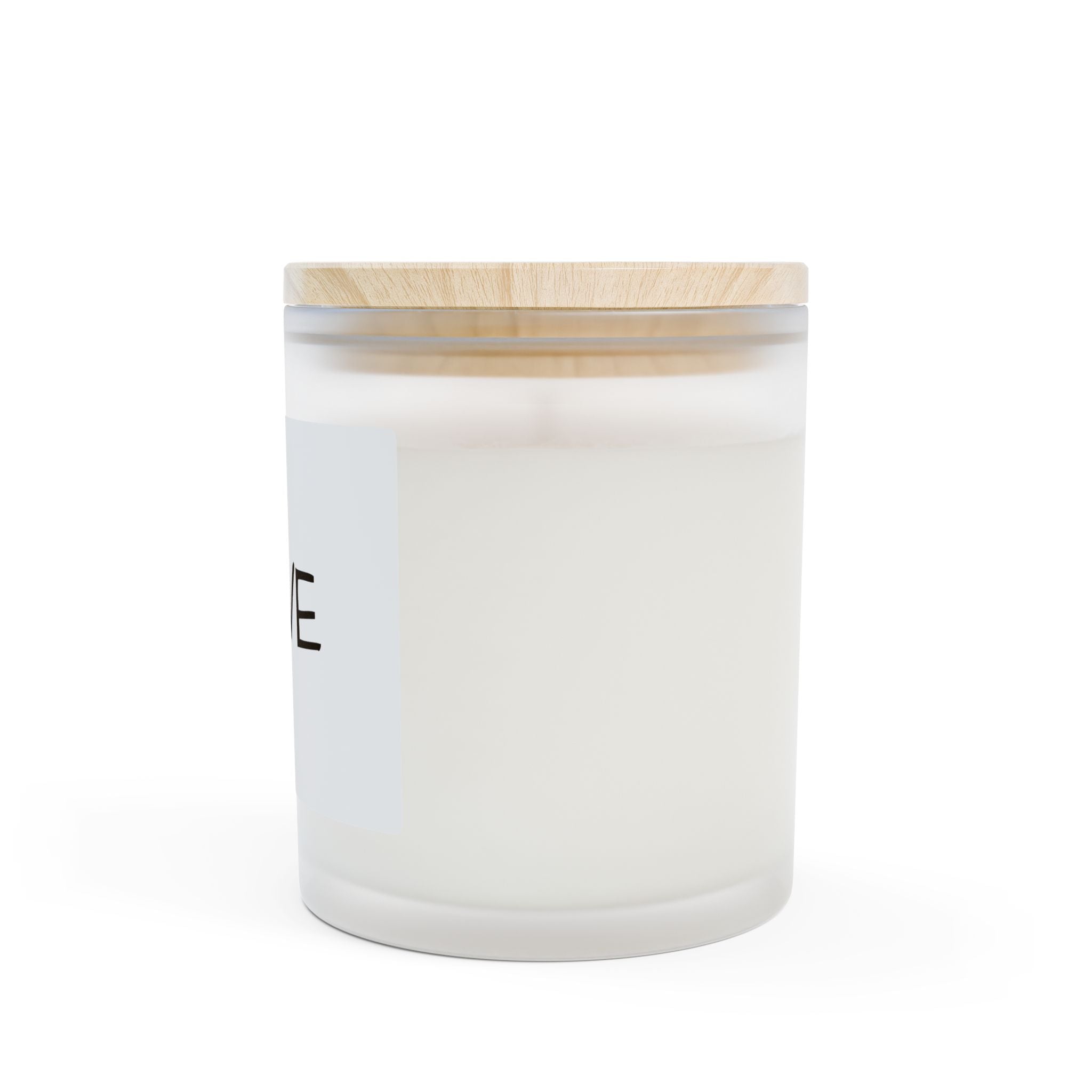Love Frosted Glass Candle — 11oz Scented Soy Candle with Wooden Lid