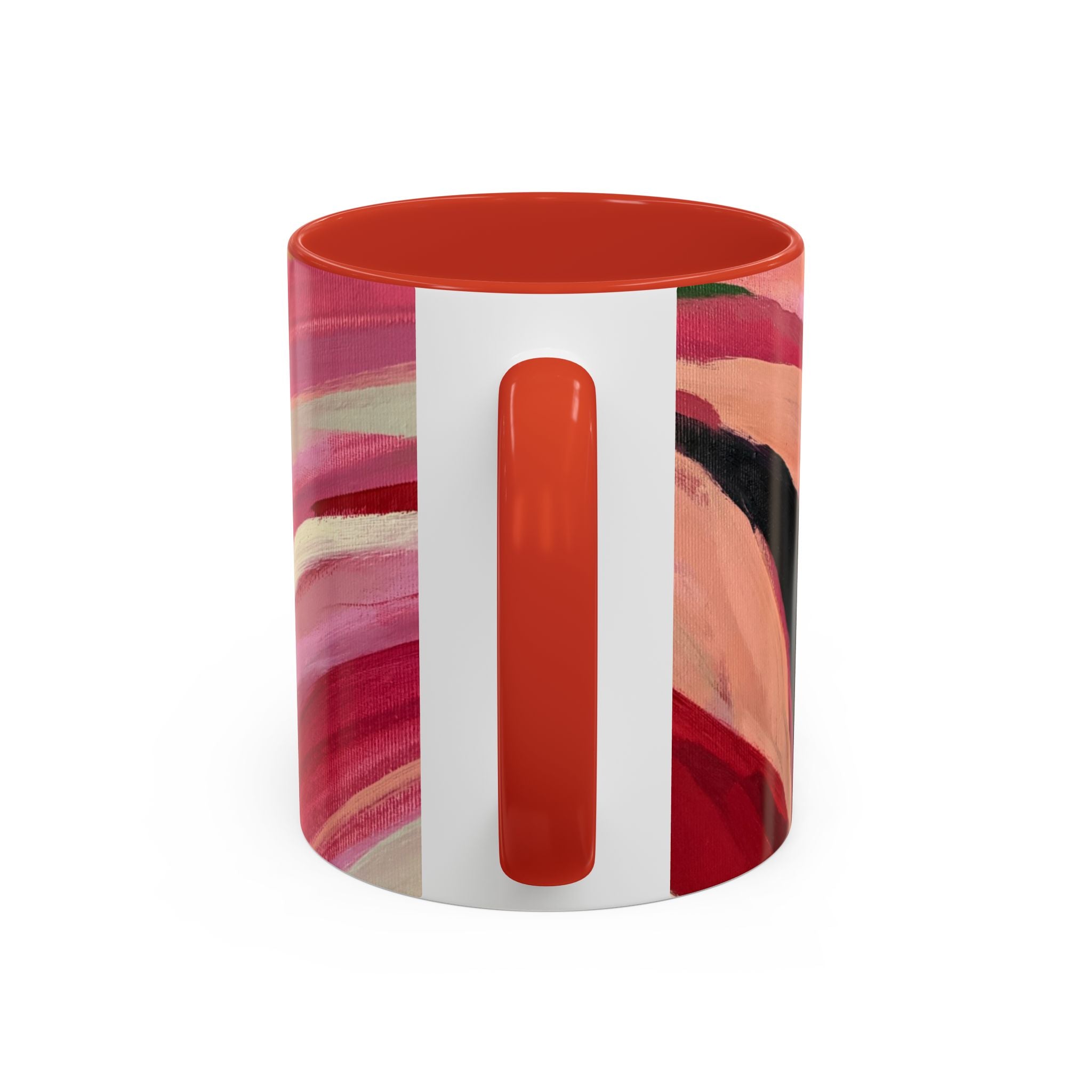 Abstract Pink Brushstroke Coffee Mug — Artistic Accent Mug (11/15oz)