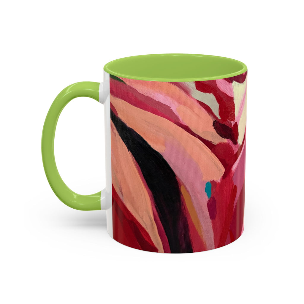Abstract Pink Brushstroke Coffee Mug — Artistic Accent Mug (11/15oz)