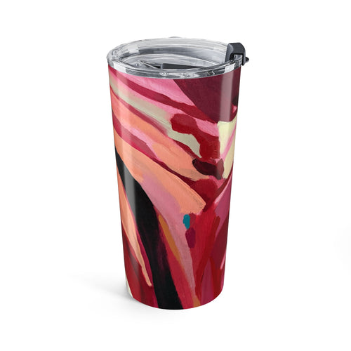 20oz Abstract Pink Swirl Tumbler — Insulated Travel Cup