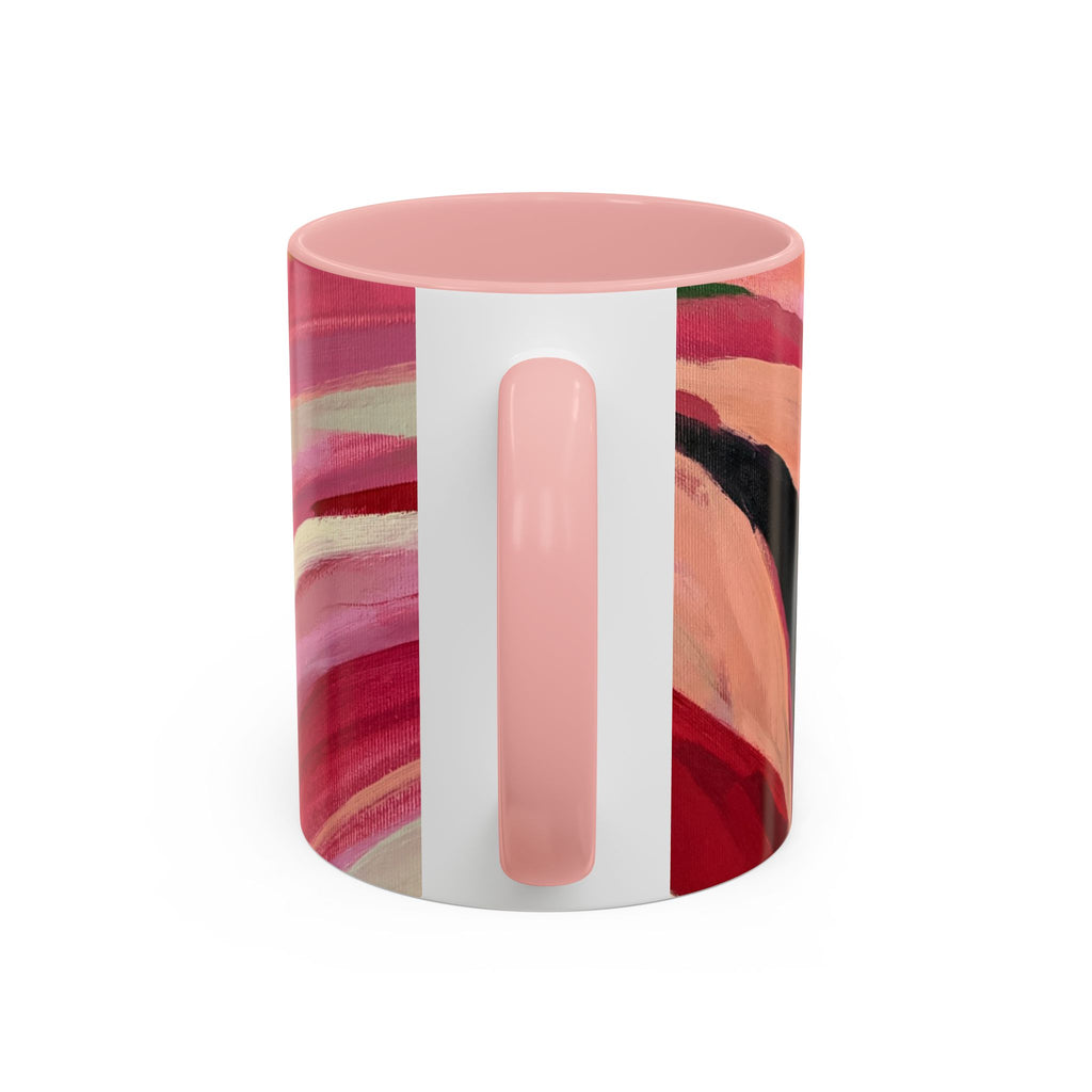 Abstract Pink Brushstroke Coffee Mug — Artistic Accent Mug (11/15oz)