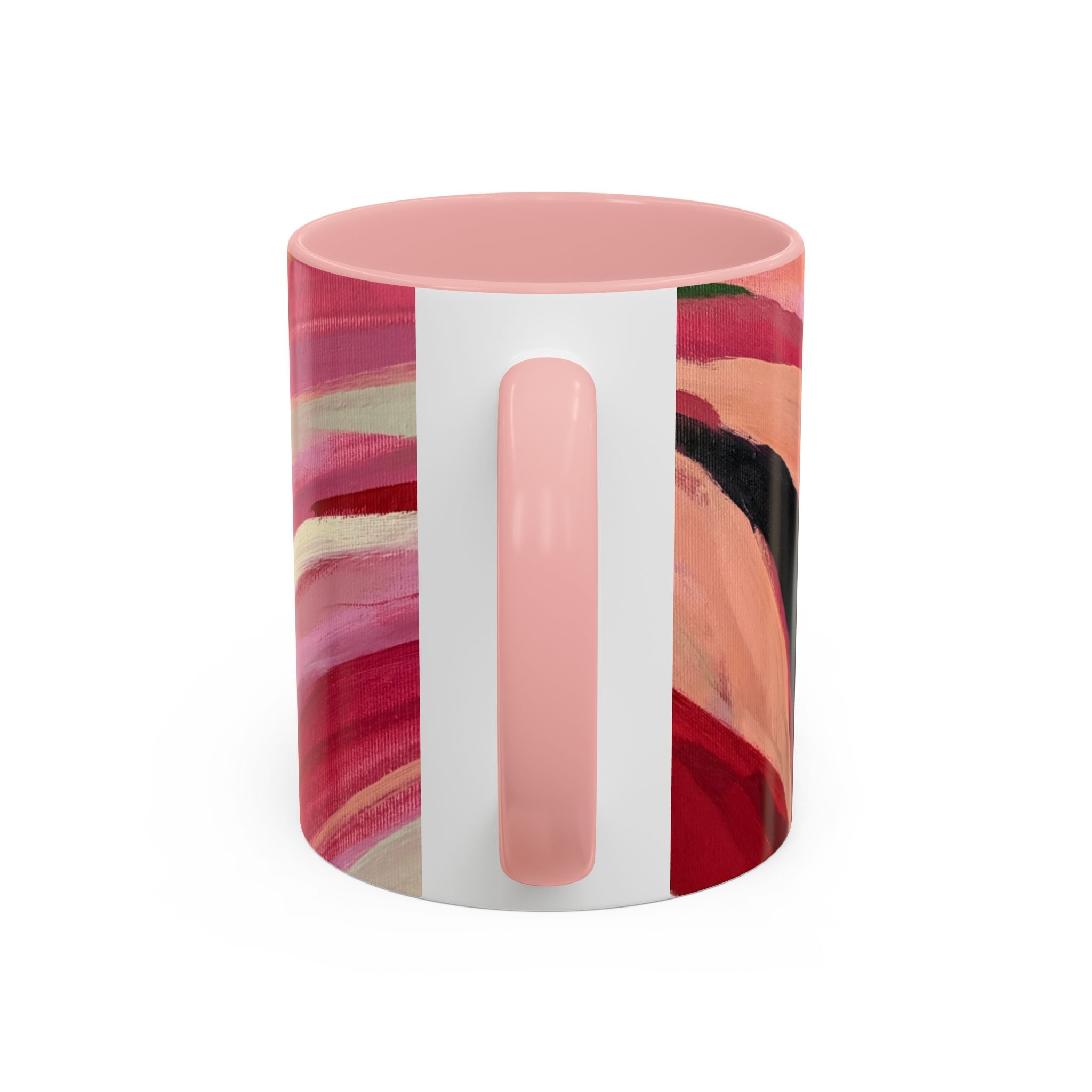 Abstract Pink Brushstroke Coffee Mug — Artistic Accent Mug (11/15oz)