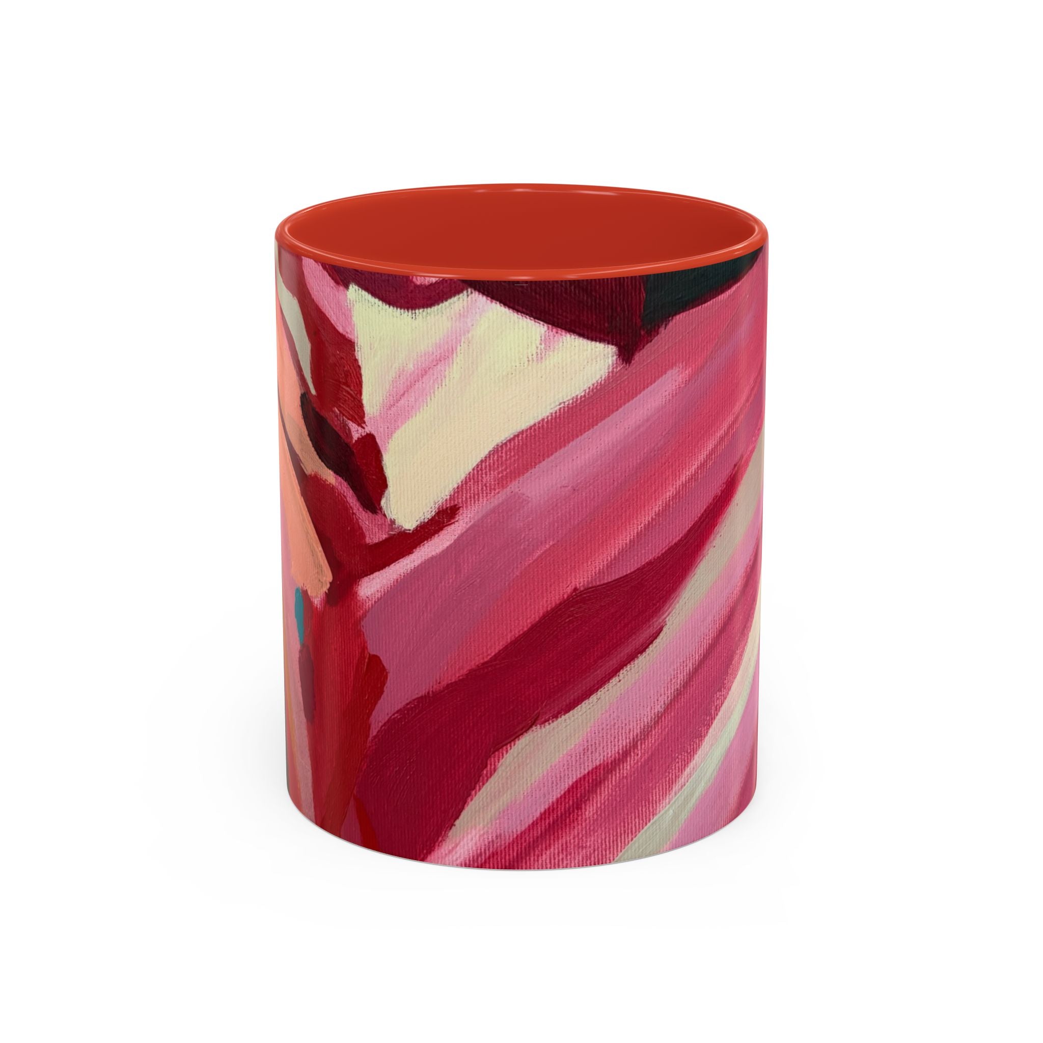 Abstract Pink Brushstroke Coffee Mug — Artistic Accent Mug (11/15oz)