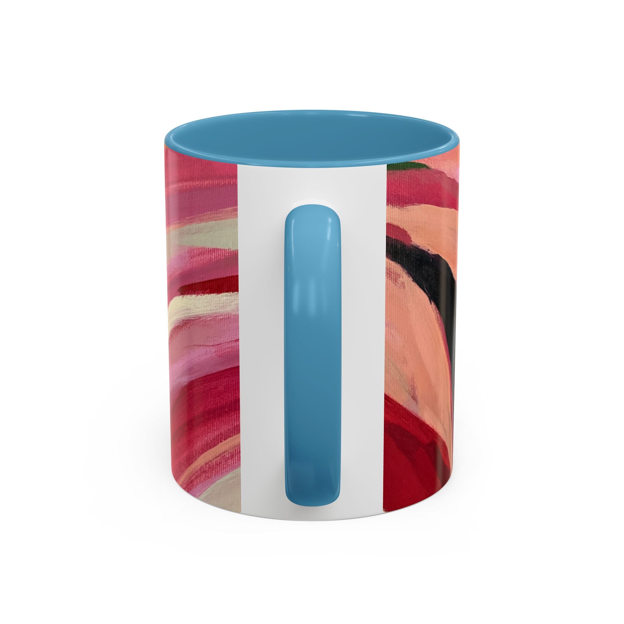 Abstract Pink Brushstroke Coffee Mug — Artistic Accent Mug (11/15oz)