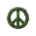 Cannabis Leaf Peace Sign Sticker — Kiss-Cut Vinyl Decal for Laptops & Water Bottles
