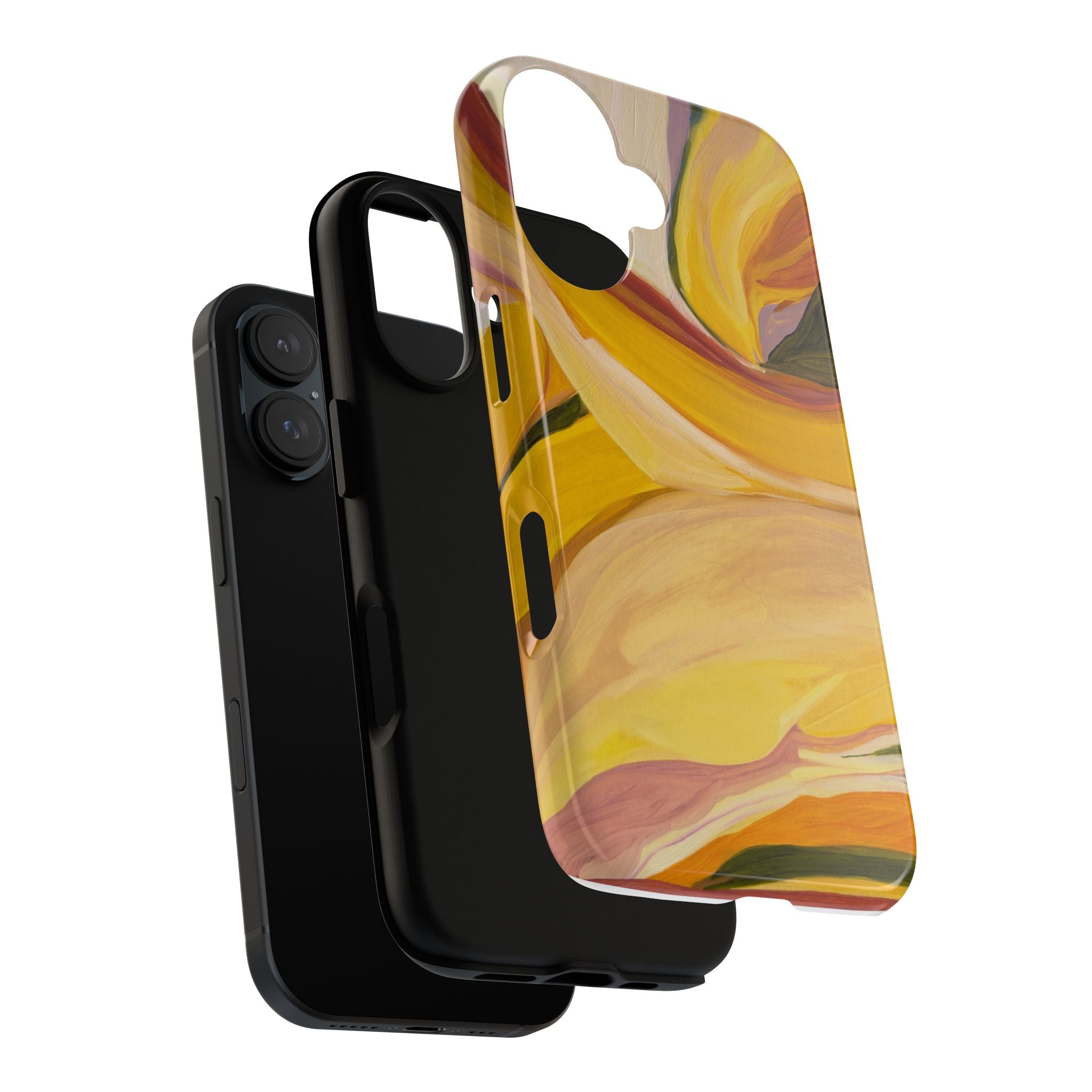Phone Case — Abstract Yellow Swirl Tough Case